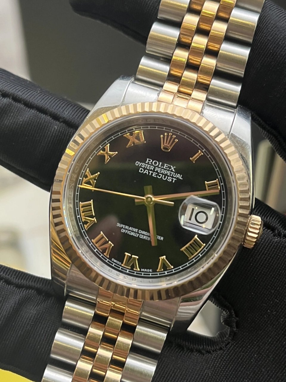 盘它 劳力士日志型116231黑盘罗马刻度 玫瑰金 36mm表径 d字头 牙圈