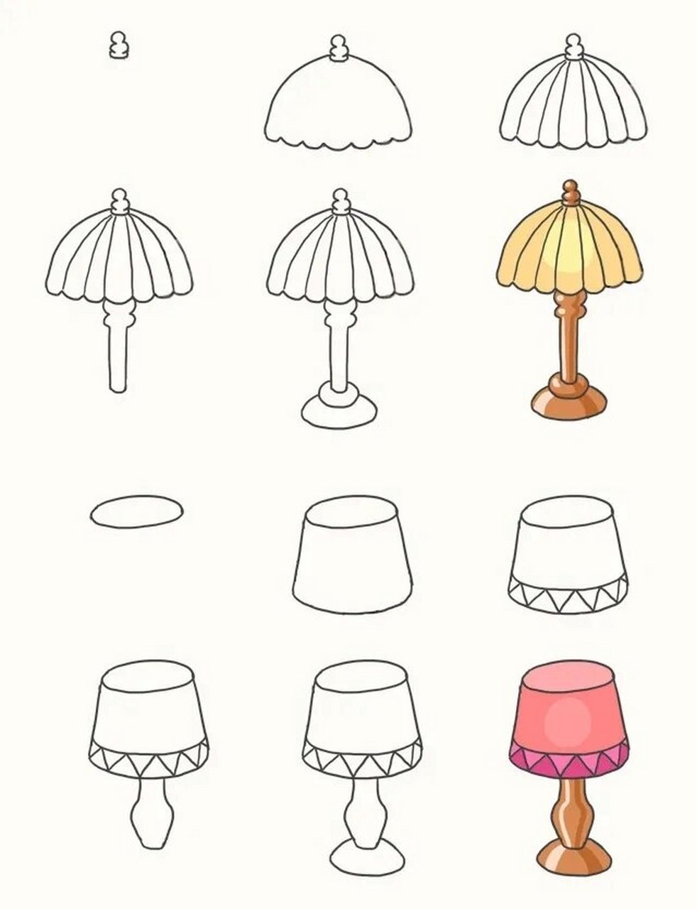 一组家电简笔画,水壶,电吹风,吸尘器等等