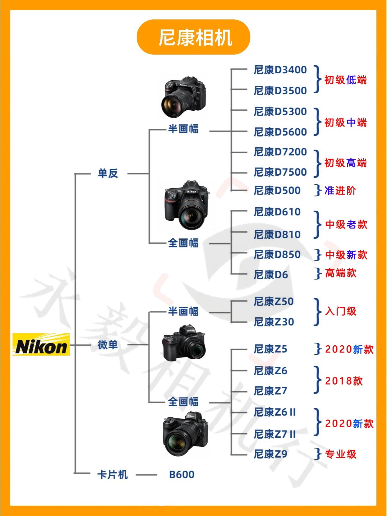 尼康型号大全,新手买相机,看这里