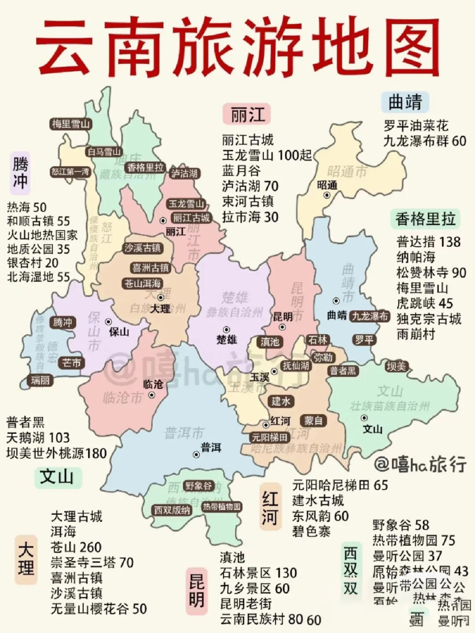 云南旅游地图放大图片