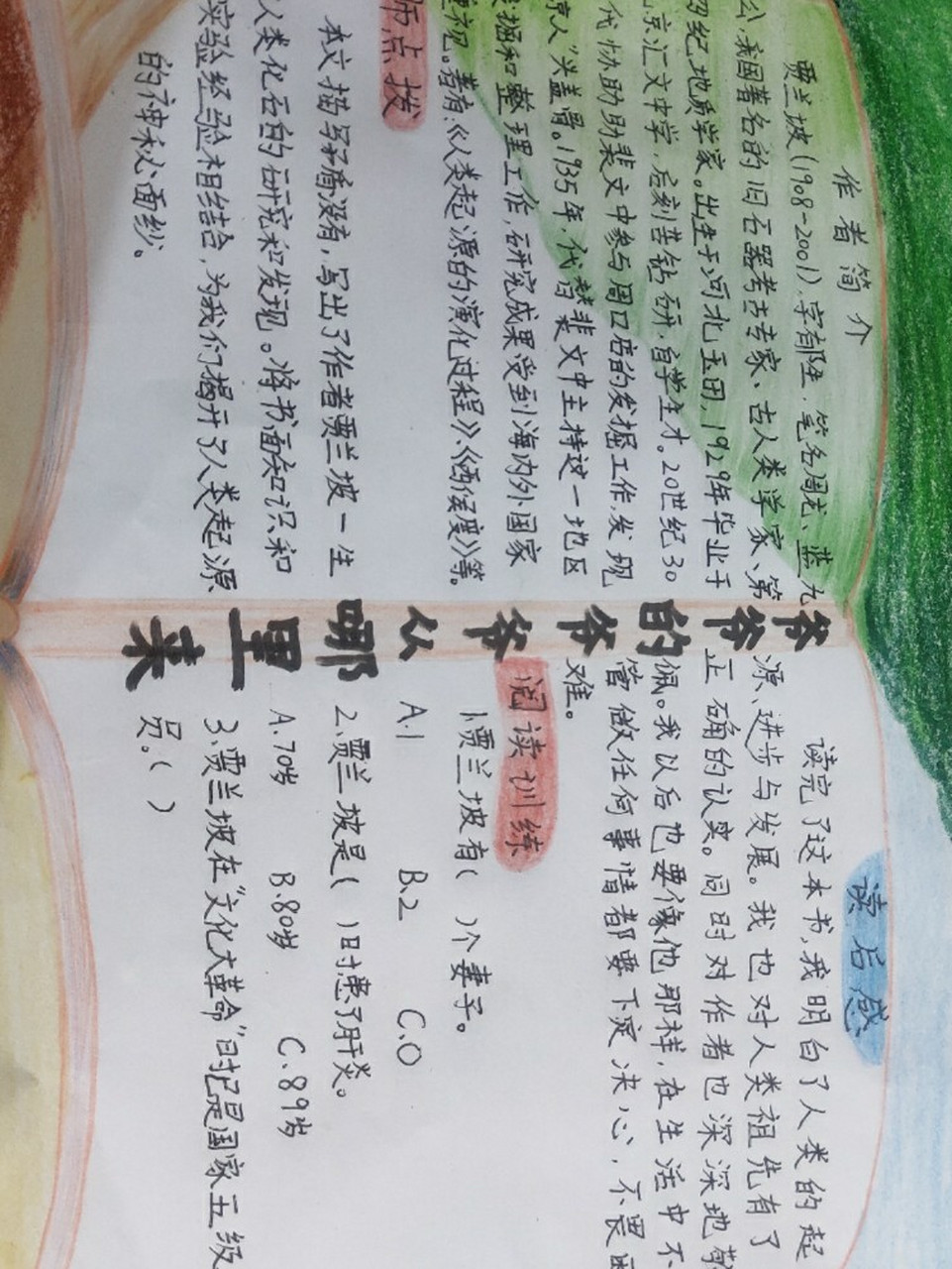 爷爷的爷爷从哪里来手抄报 手抄报质量不论好坏,只想为他记录下来