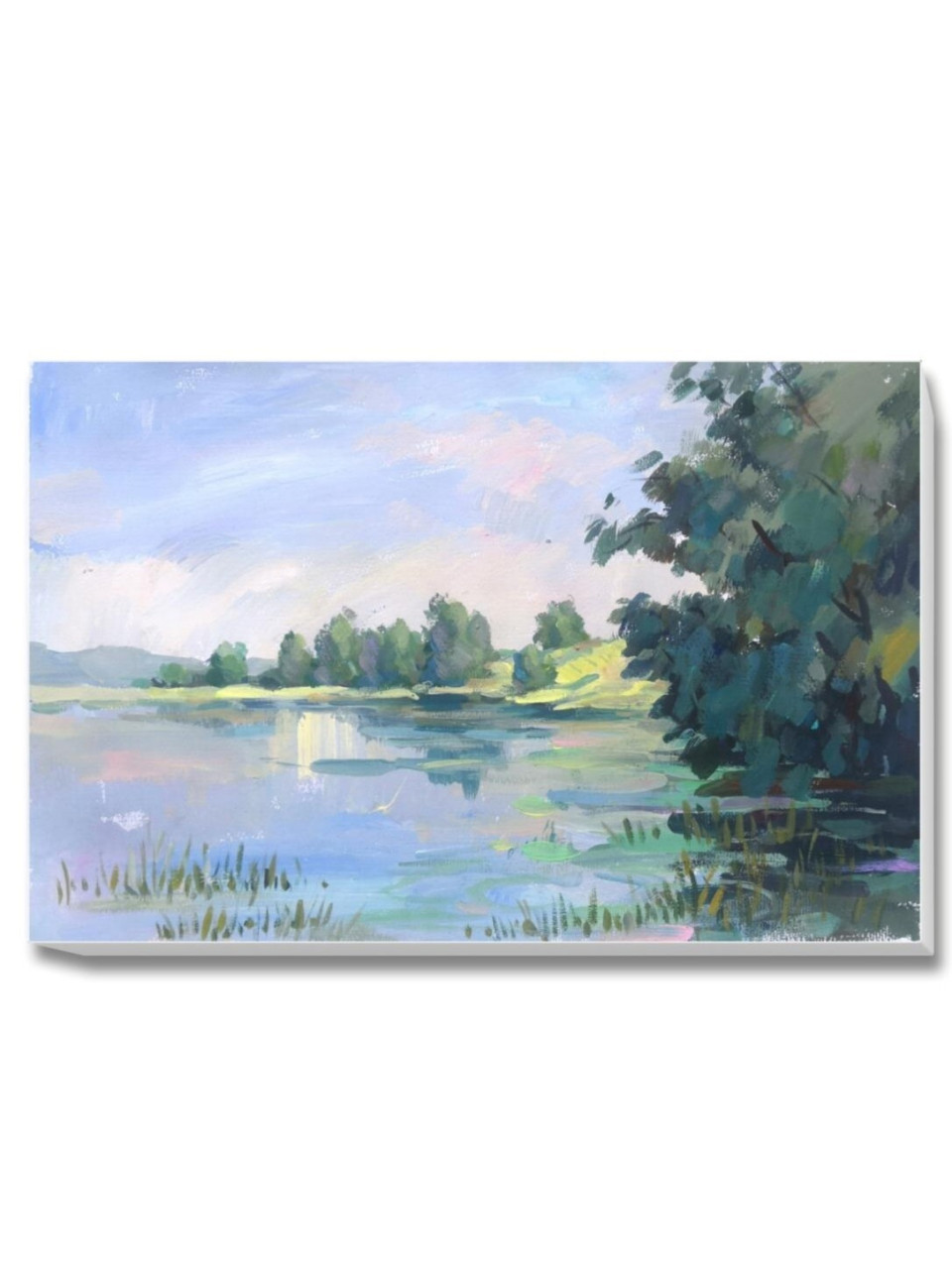 色彩风景范画,附高清局部. 给高二美术生课堂示意八开风景.