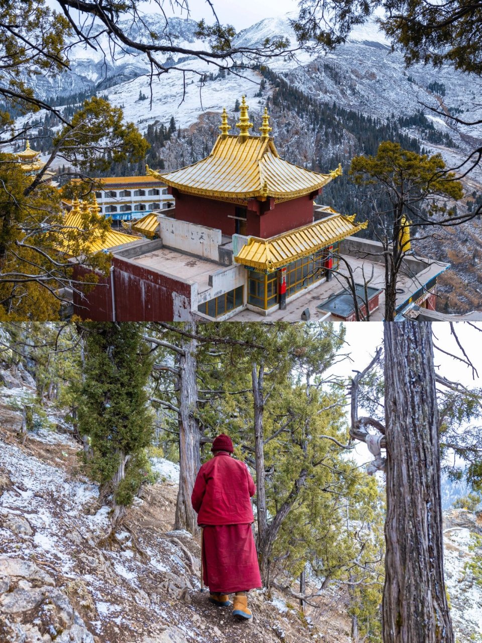 青海玉树尕尔寺庙 藏传佛教版"悬空寺" 青海省尕尔寺,藏教白教最大的