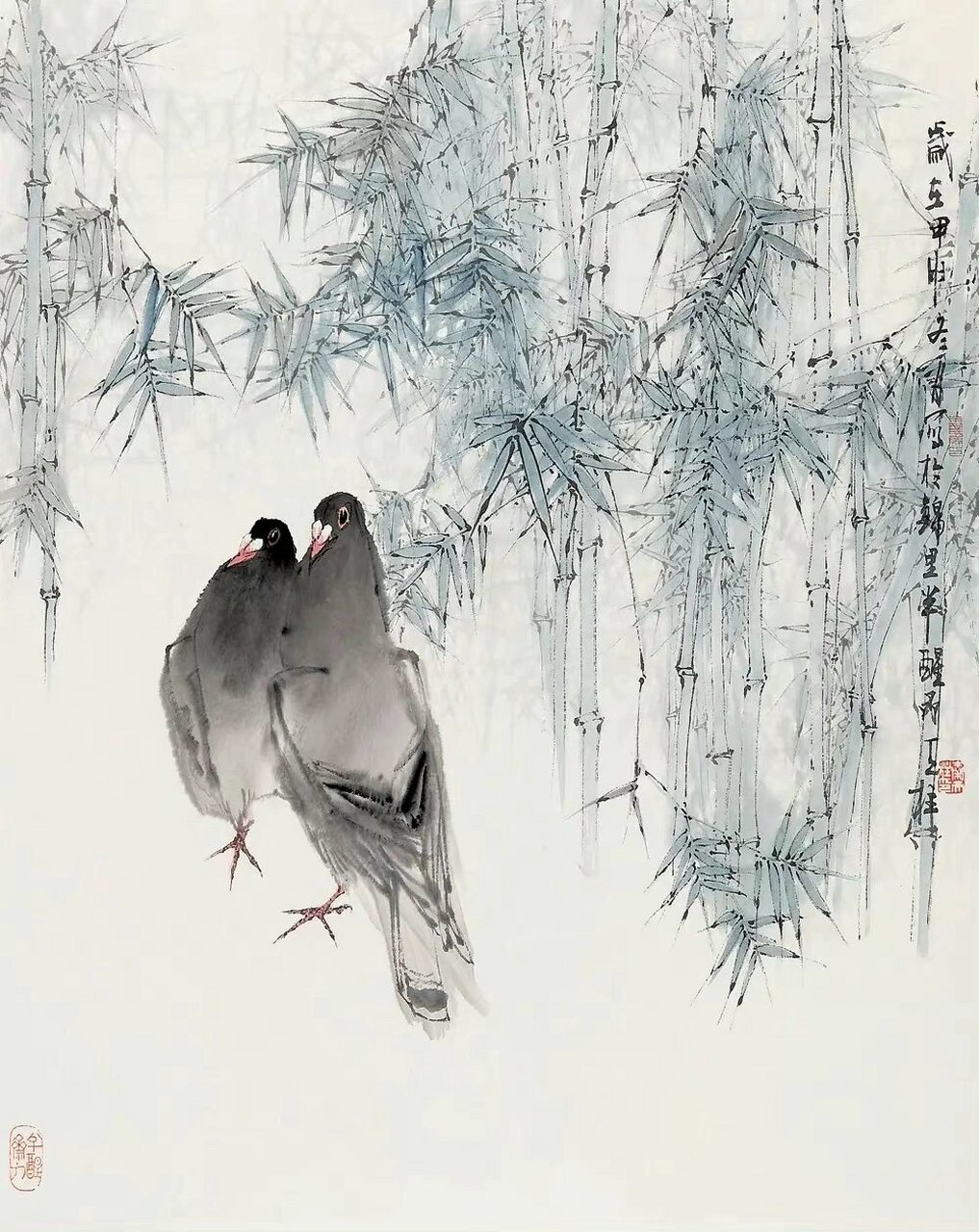 秦天柱(1952-)中国花鸟画领域一位旗帜性人物,其笔下的作品墨趣叭然