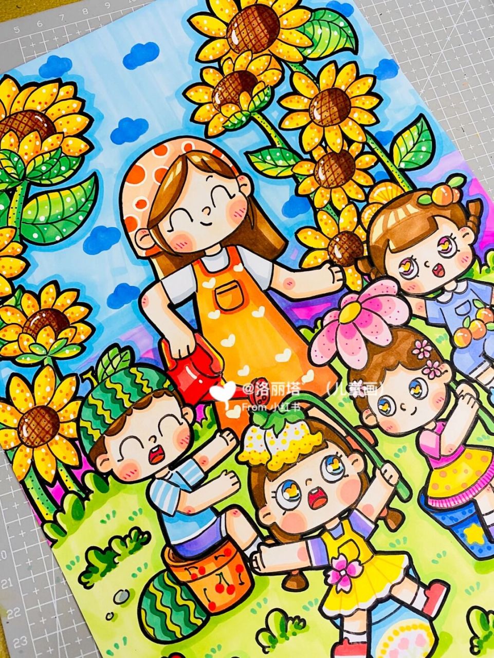 原创幼教考编主题画 节日主题《辛勤的园丁》 粉笔一支恩情长,清风