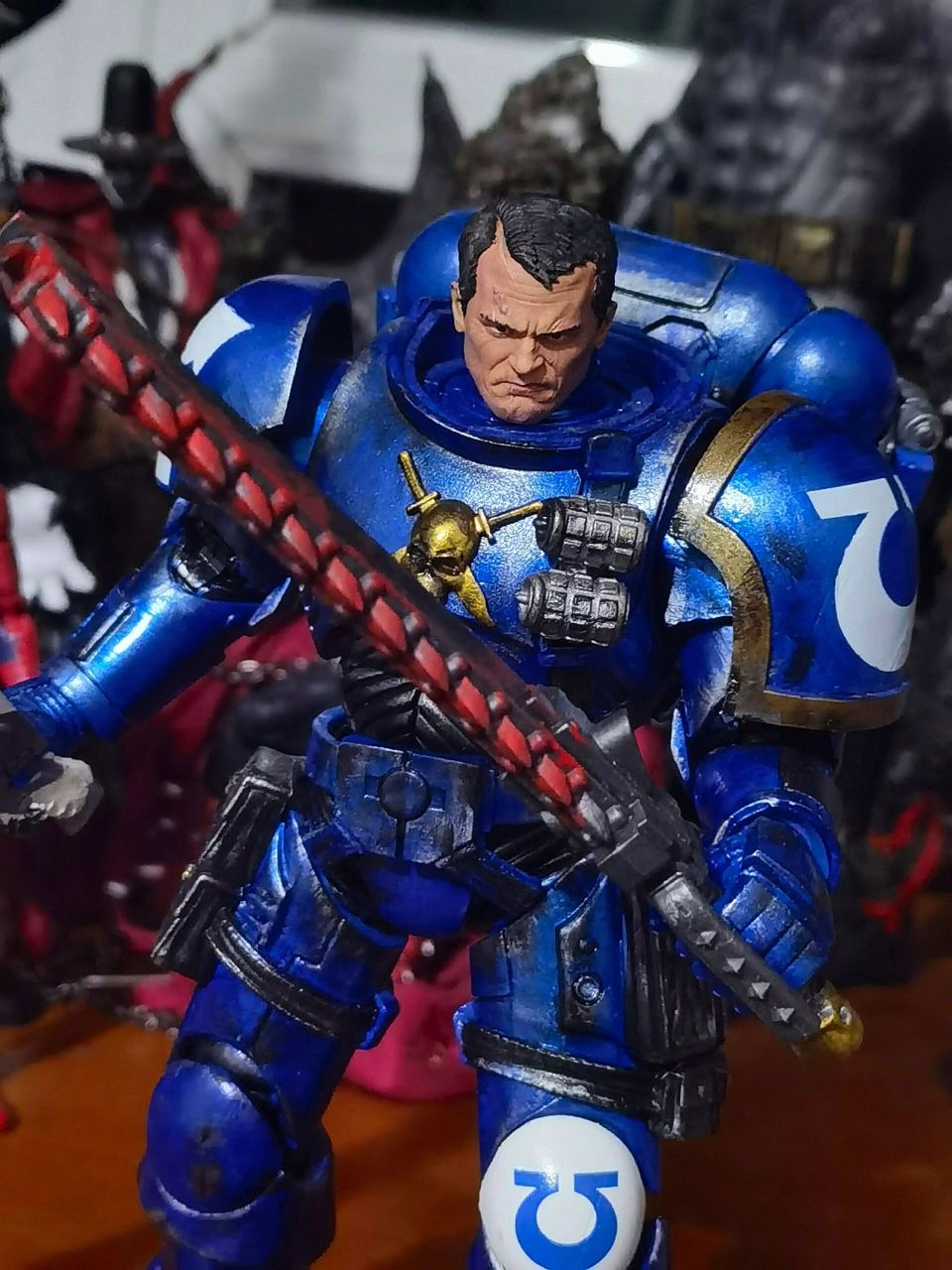 麦克法兰战锤40k泰图斯 麦克法兰战锤恐虐神选泰图斯头雕白模上色