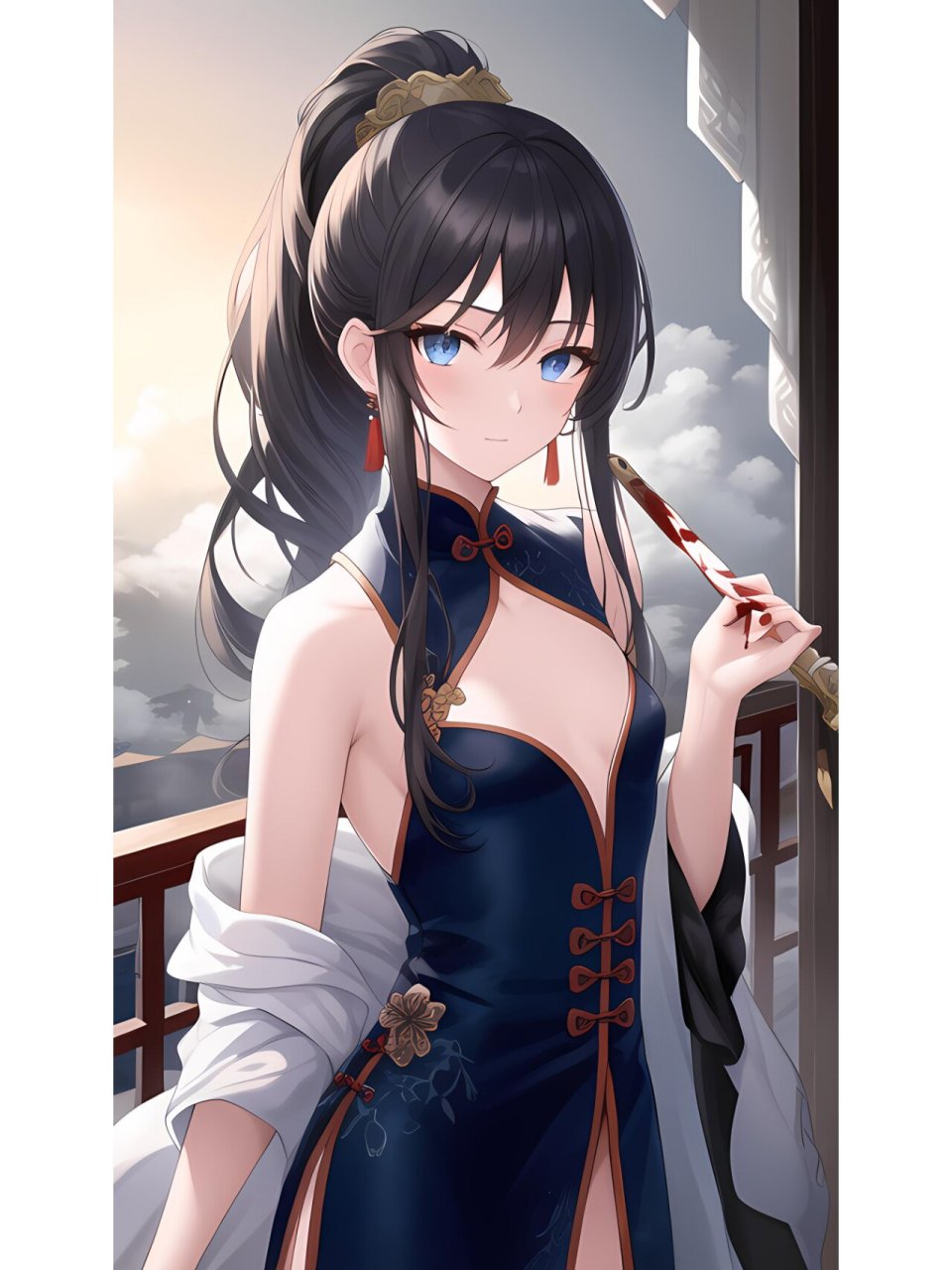 中式古代侠客风女子,动漫二次元绘画人物