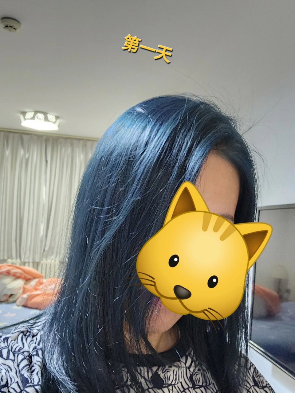 染发|蓝黑色掉色过程970798 97 去找托尼之前,头发下半截是