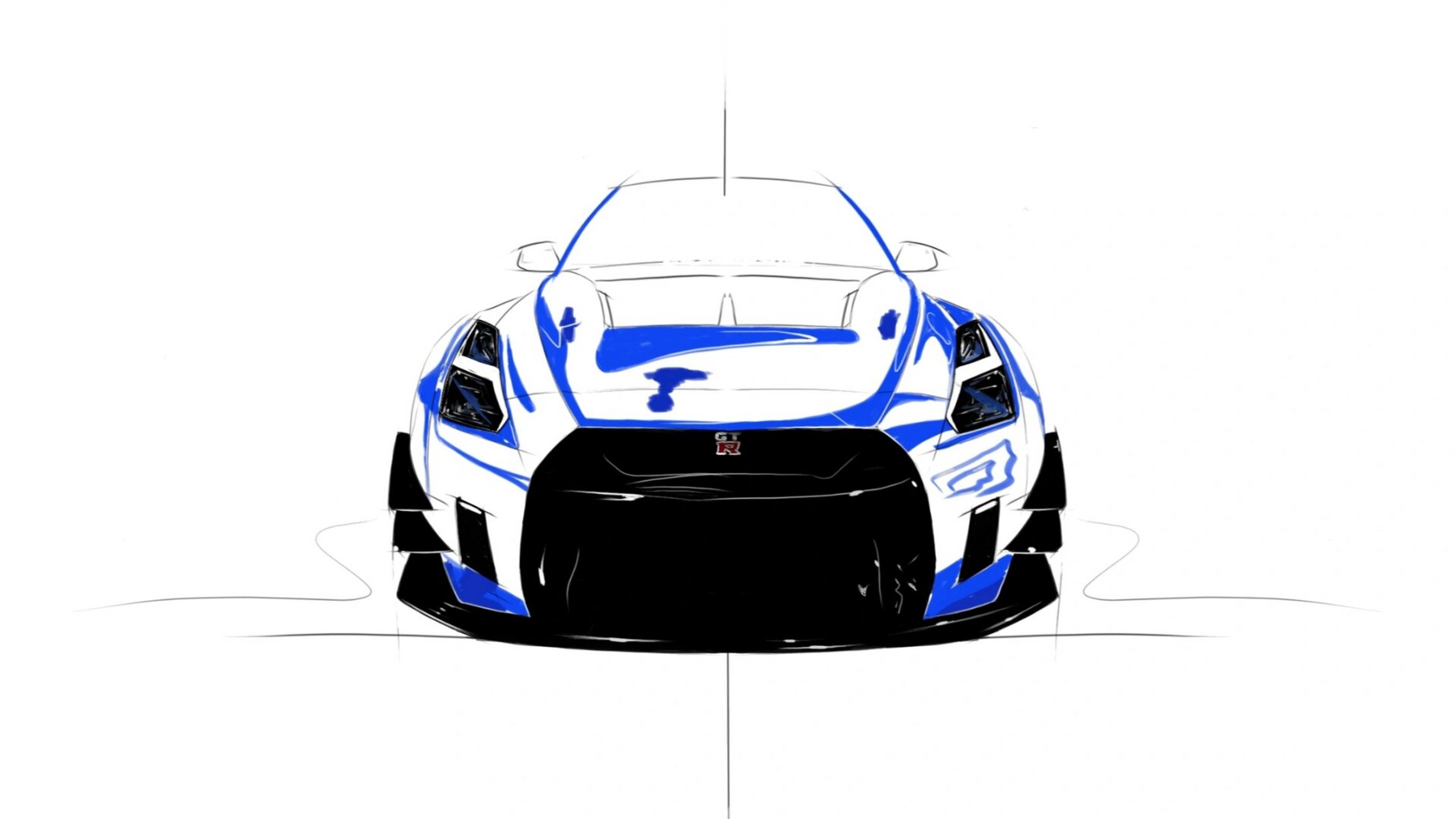 汽车手绘 日产gtr 当奶爸后的第一幅nissan gtr 一半的心思操心孩子