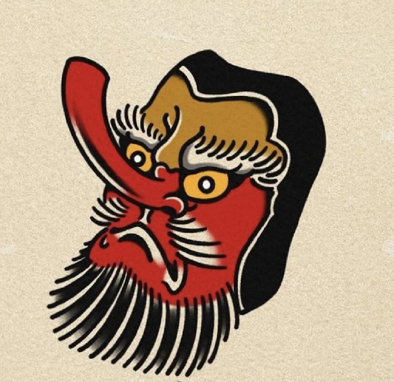 分享几张日式传统天狗题材图案 天狗,日本神话传说中的一种生物.