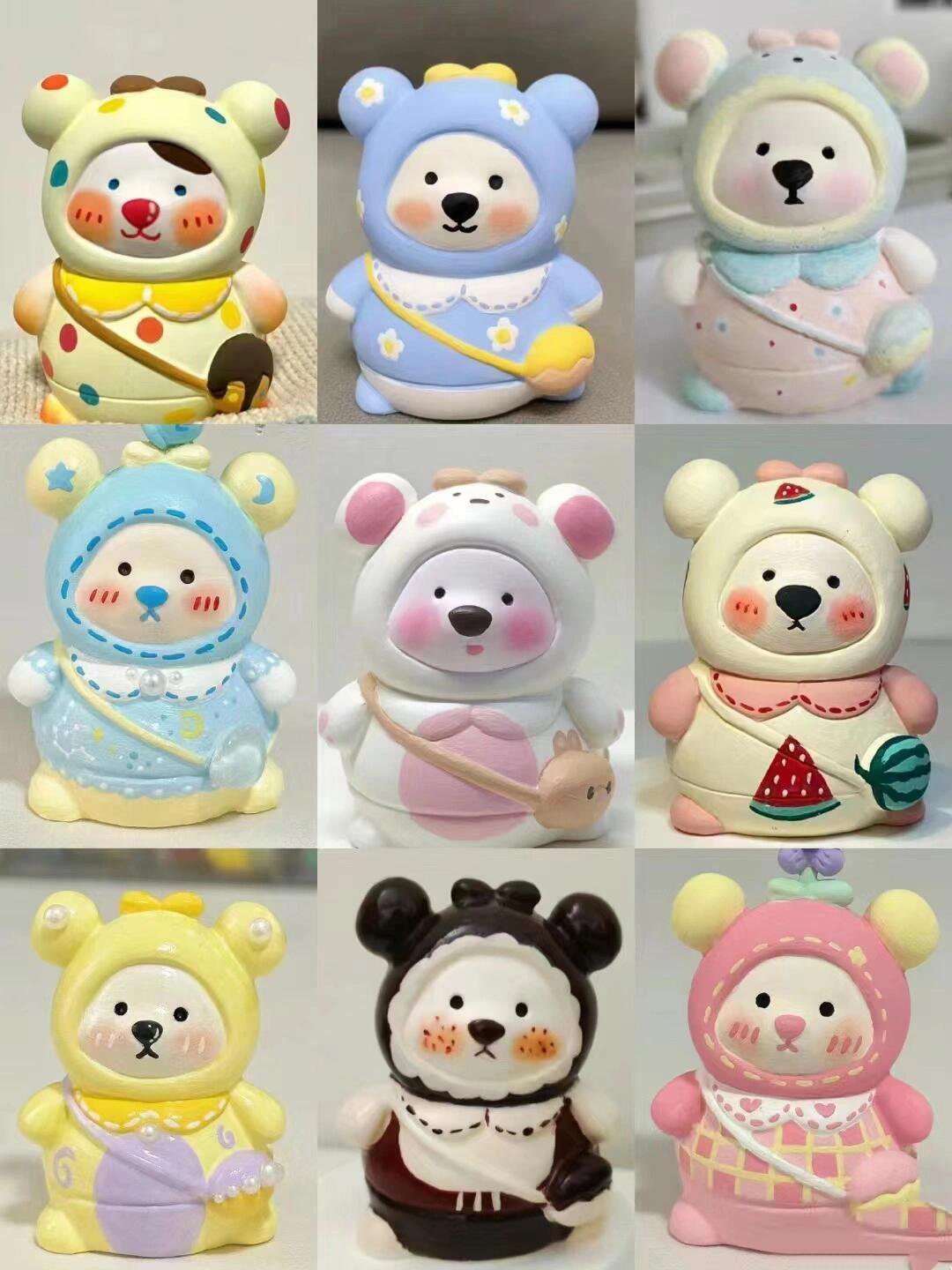 爆款石膏娃娃涂色 3d立体背包熊 石膏小熊