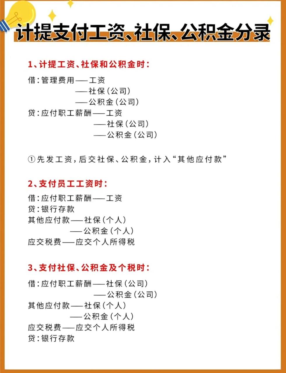 财税知识97计提支付工资,社保,公积金分录!