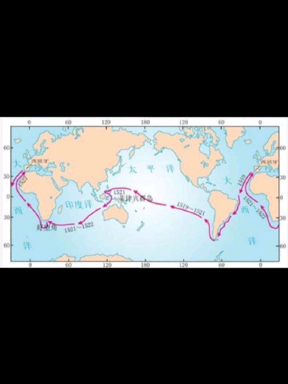 鲁滨逊四次航海路线图图片