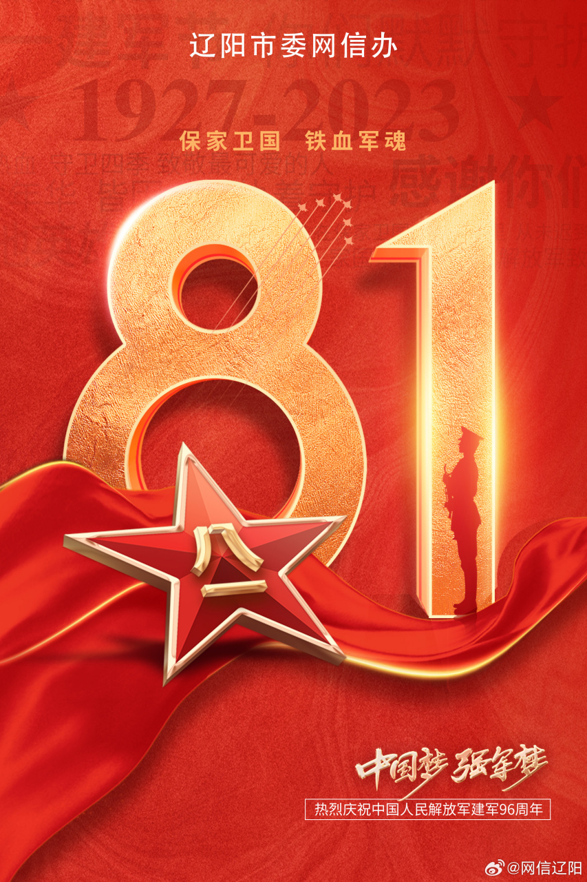 热烈庆祝中国人民解放军建军96周年#八一建军节##振兴新突破辽宁杠杠