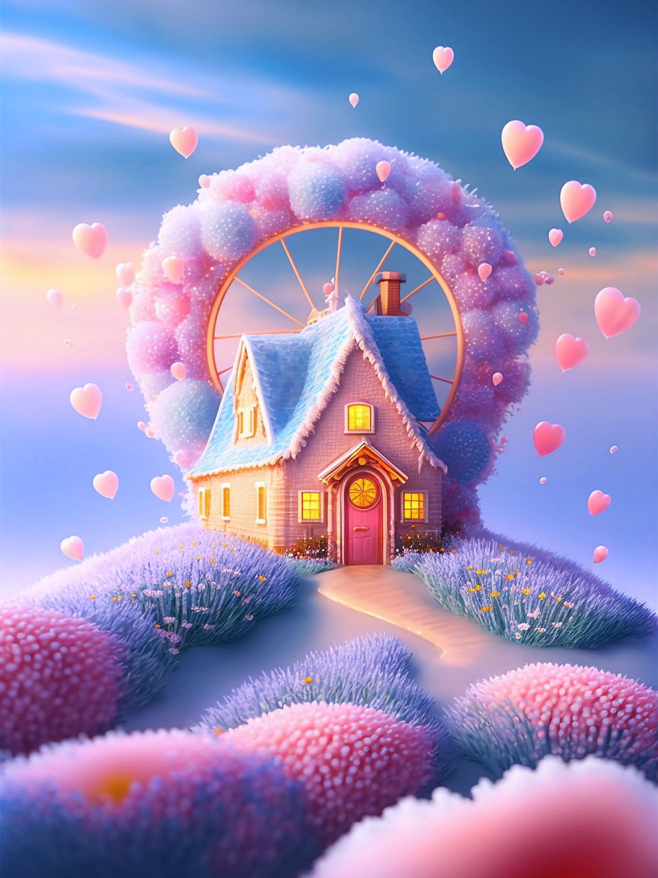 童话小屋‖幸福摩天轮 #ai绘画# #壁纸分享# #童话世界# #ai绘画有点
