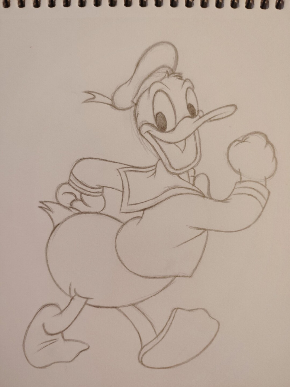 唐老鸭简笔画 迪士尼动画卡通人物唐老鸭