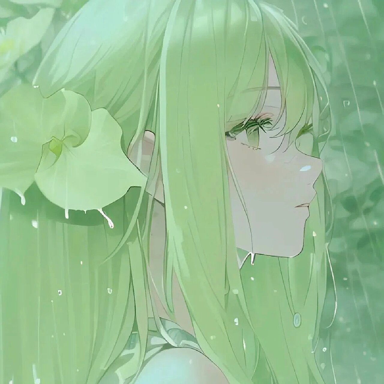 超治愈的绿色系动漫头像