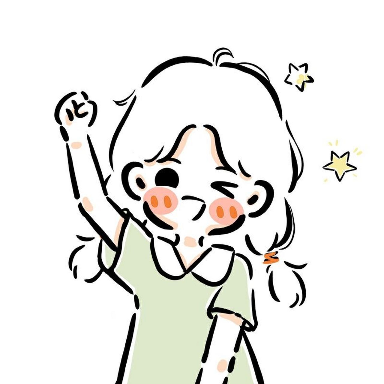 可爱简笔画少女闺蜜头像97喜欢就收藏吧 简笔画耐看喜欢就收藏吧