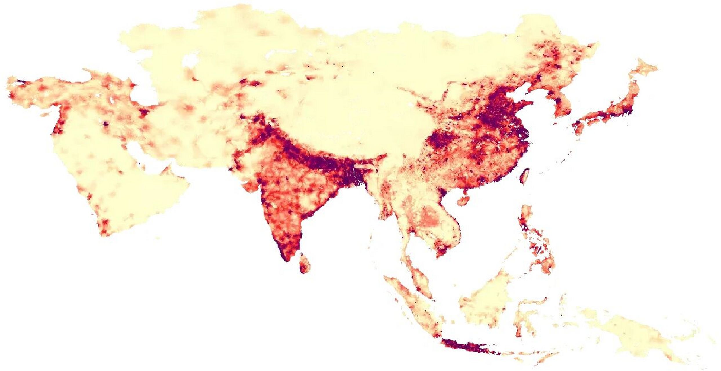 世界人口密度分布图,亚洲实在恐怖#地理知识# #地理# #高中地理怎么