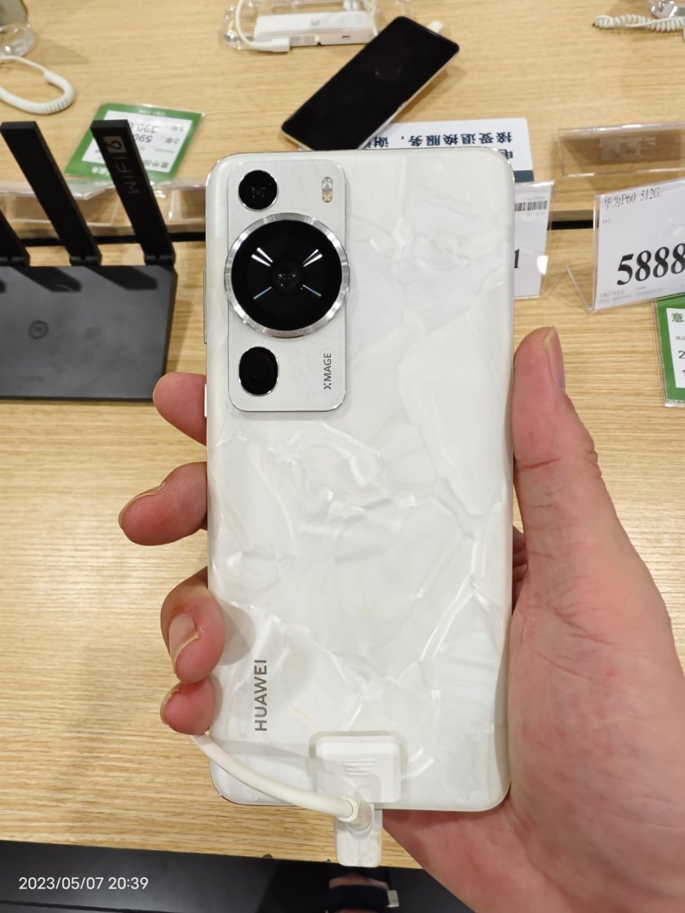 华为p60pro洛可可白看着像大理石#手机