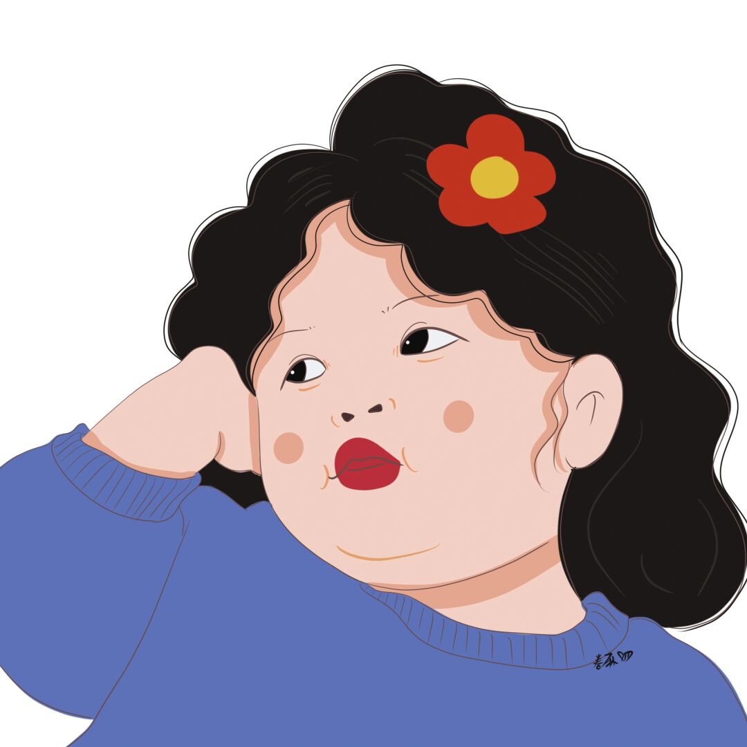 插画 | 头像 | 头戴大红花 图片二改商用去签名 搬运临摹请注明出处