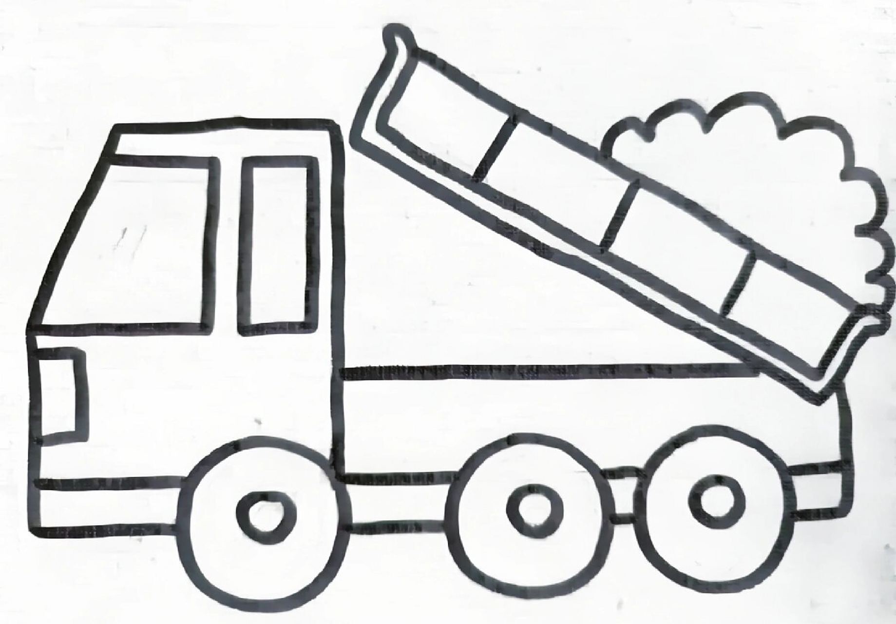 儿童画男孩子喜欢的工程车简笔画可打印