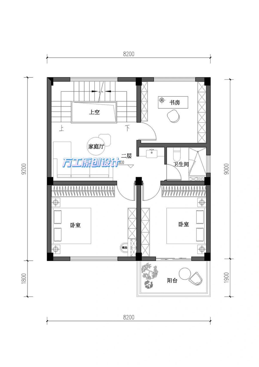 我是建筑师万工,在上次设计的8*9米的时候,同时设计了两个方案,这两个
