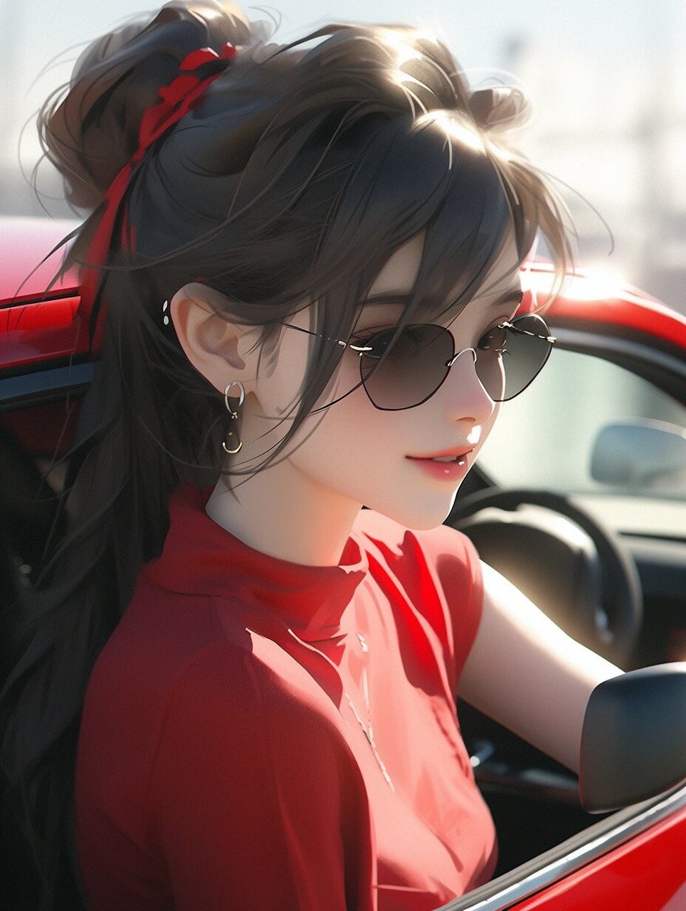 【女生头像】姐姐的副驾驶,给你坐  开车兜风去呀?