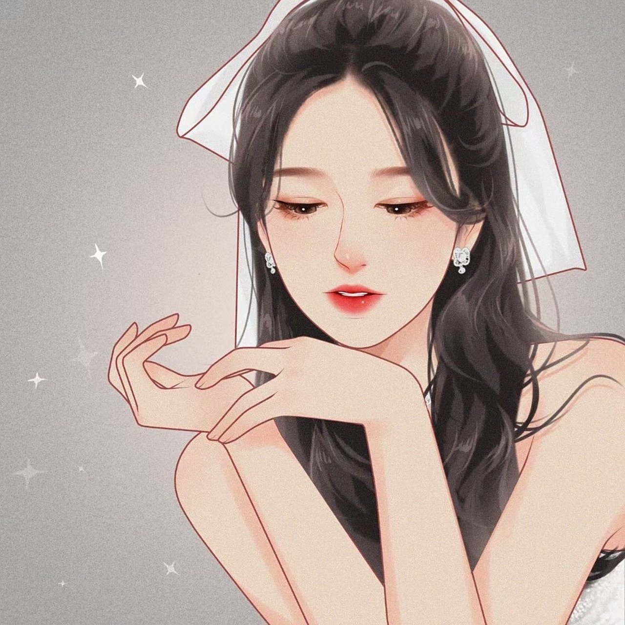 仙气飘飘温柔可人的手绘女生头像 遇见都是天意    拥有都是幸运00