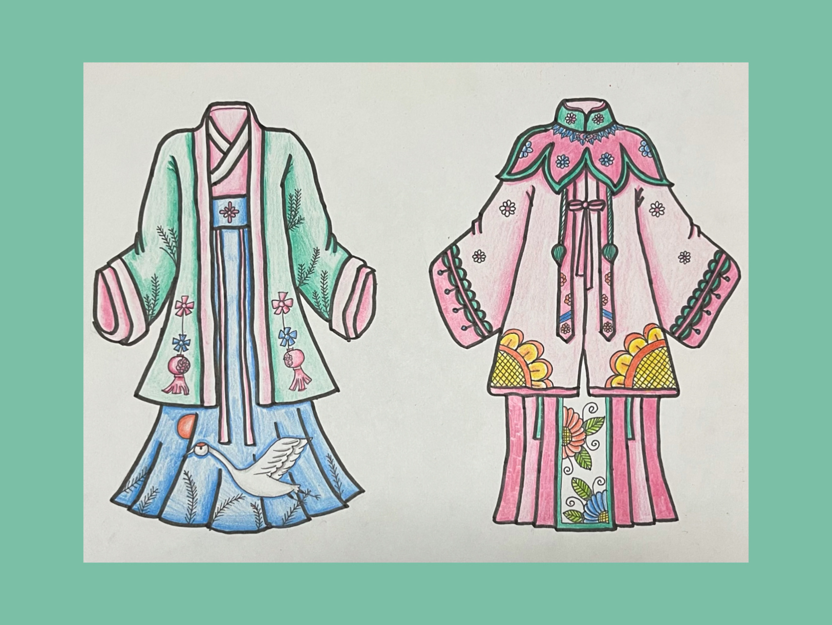 少儿美术彩铅练习《汉服》 97最近忙着结婚的各种事情,太忙啦