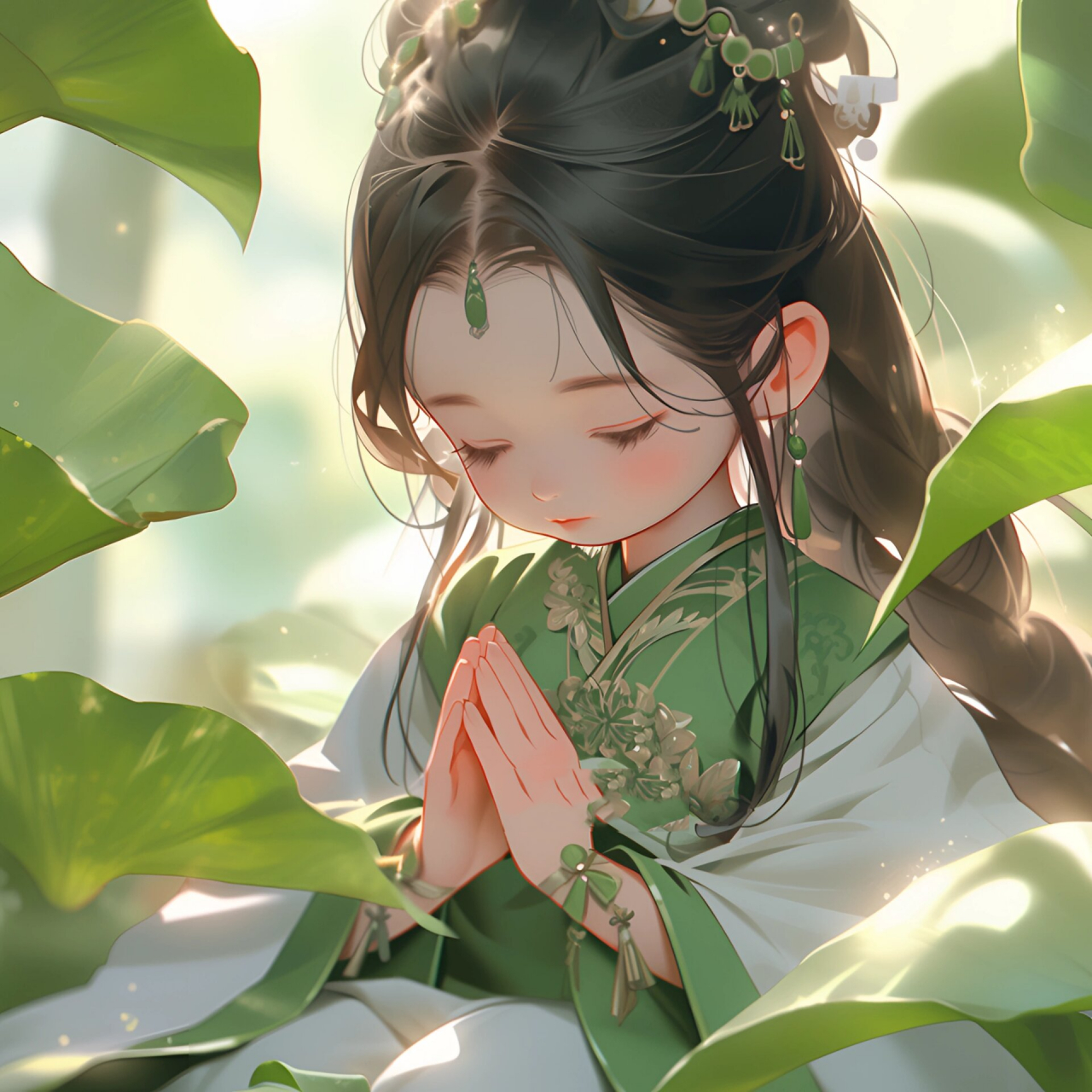 古风插画·情侣头像|清净.意|好运莲莲