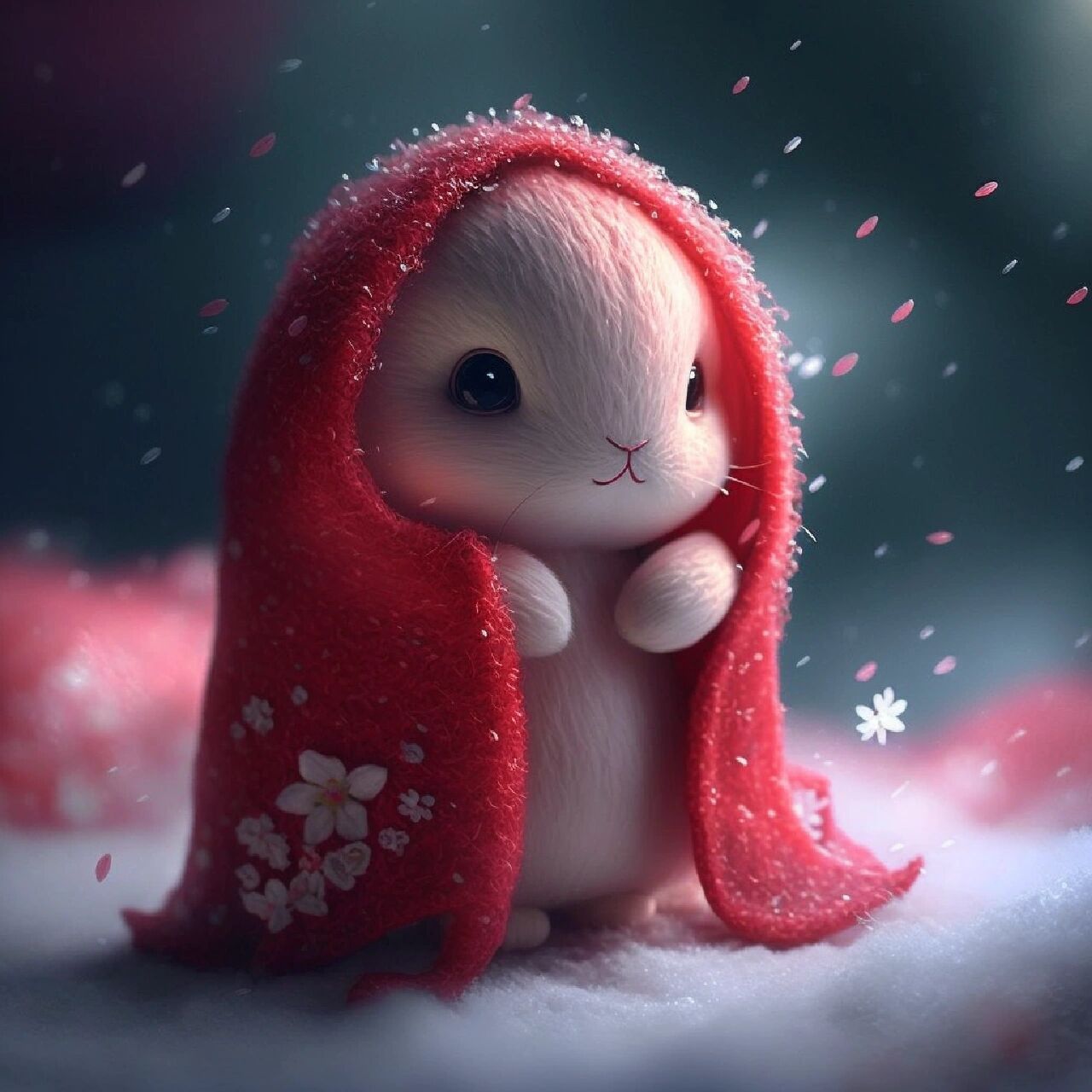 红红火火的仙女兔 上次发了白色的仙女兔,红色版也来啦,超级适合用来