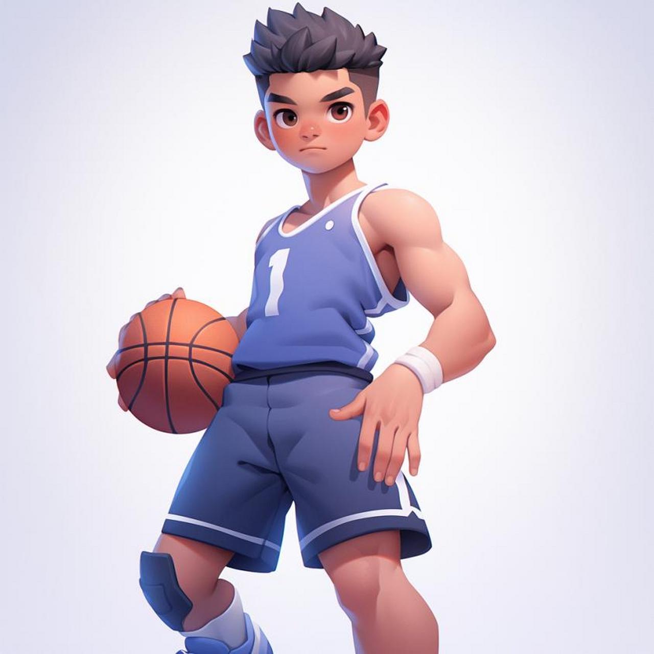 酷帅篮球小子 ai绘画头像高清图片midjourney男生头像