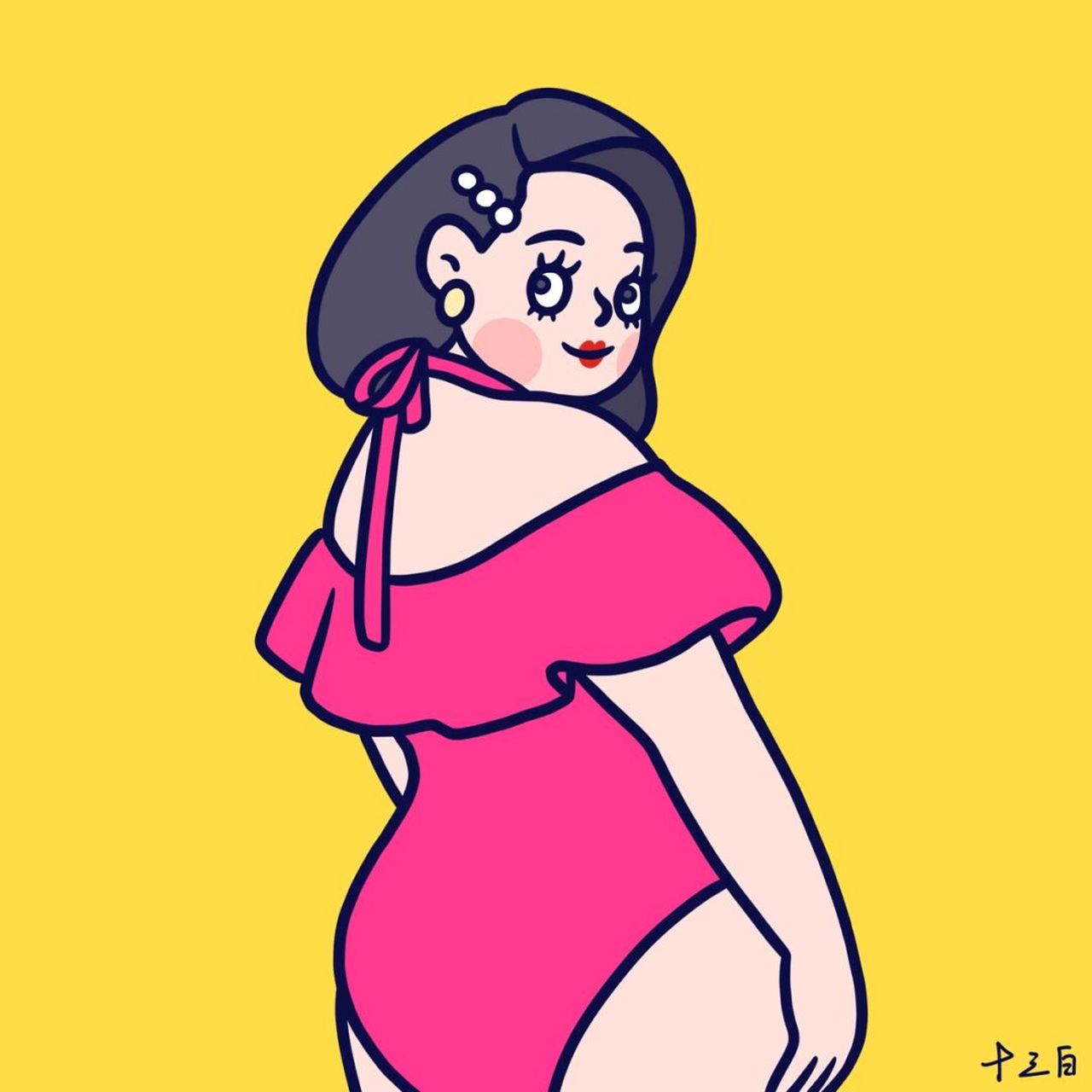 胖胖的女生头像 卡通图片