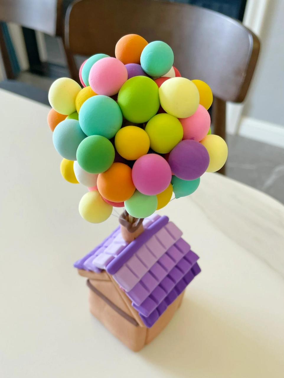 飞屋环游记 粘土气球小房子教程  前几天带孩子看了飞屋环游记,她很