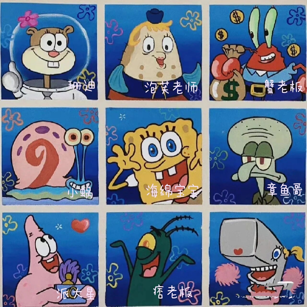 海绵宝宝人物投票来啦! 来为你喜欢的人物投上一票吧～(图片非原创)