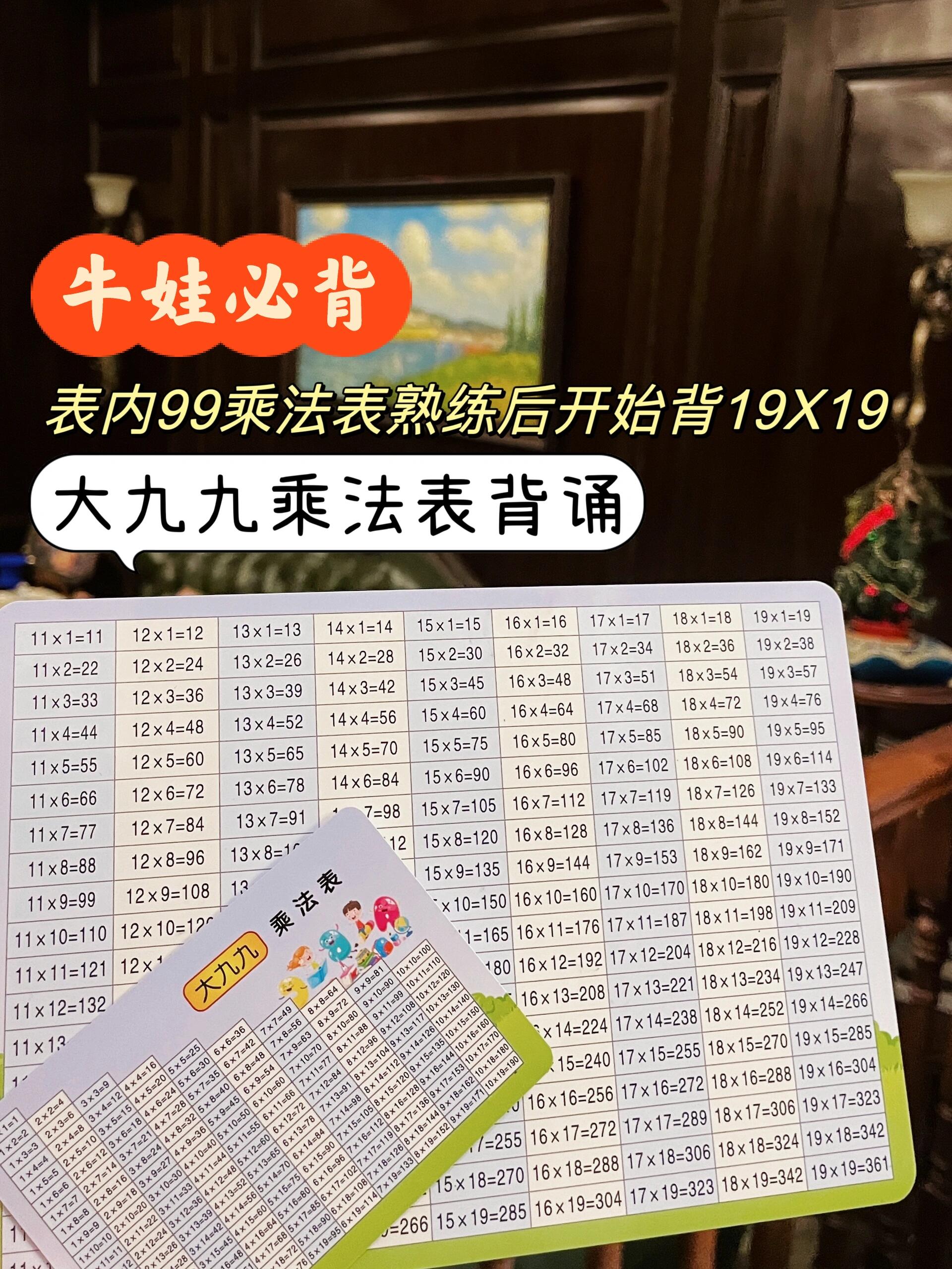 小学必背大九九乘法表