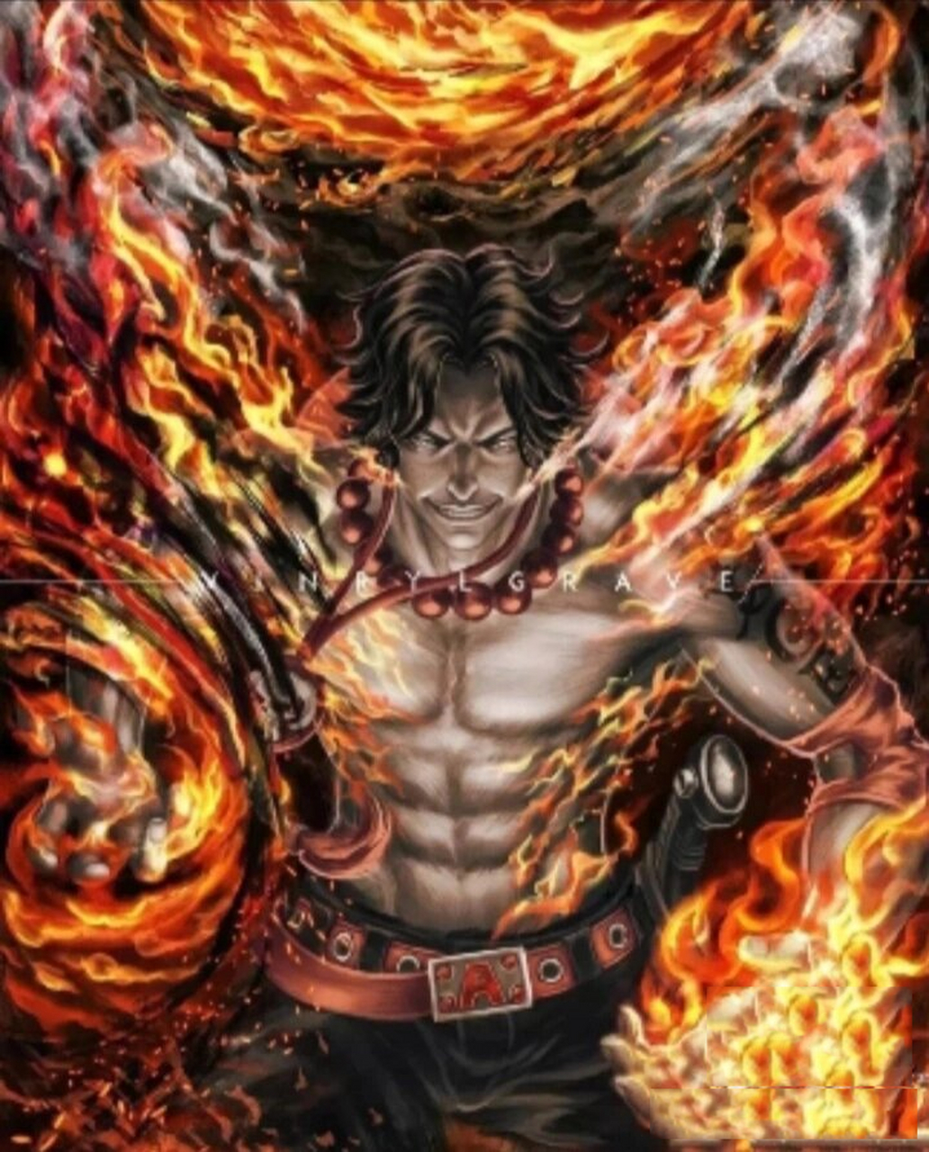 海贼王暗黑系头像(十)火拳艾斯