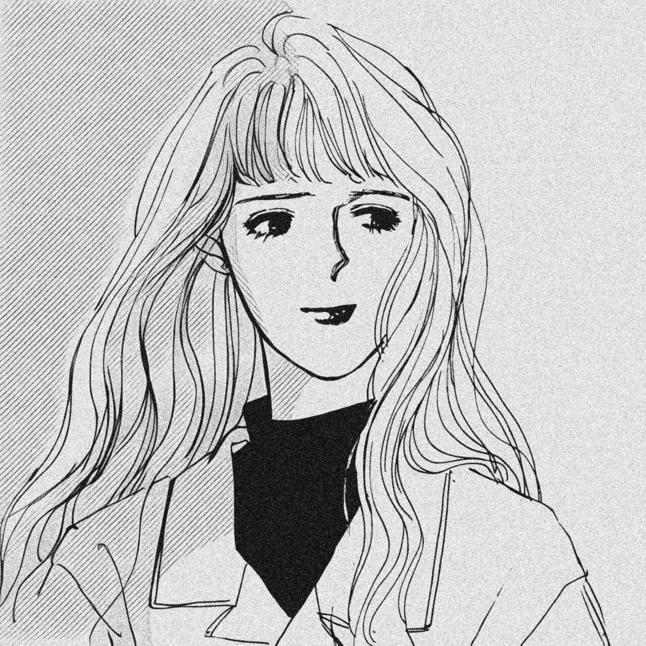 我在红尘等你 漫画头像截修|黑白|复古|文艺|氛围感|花田祐実 作品:ミ