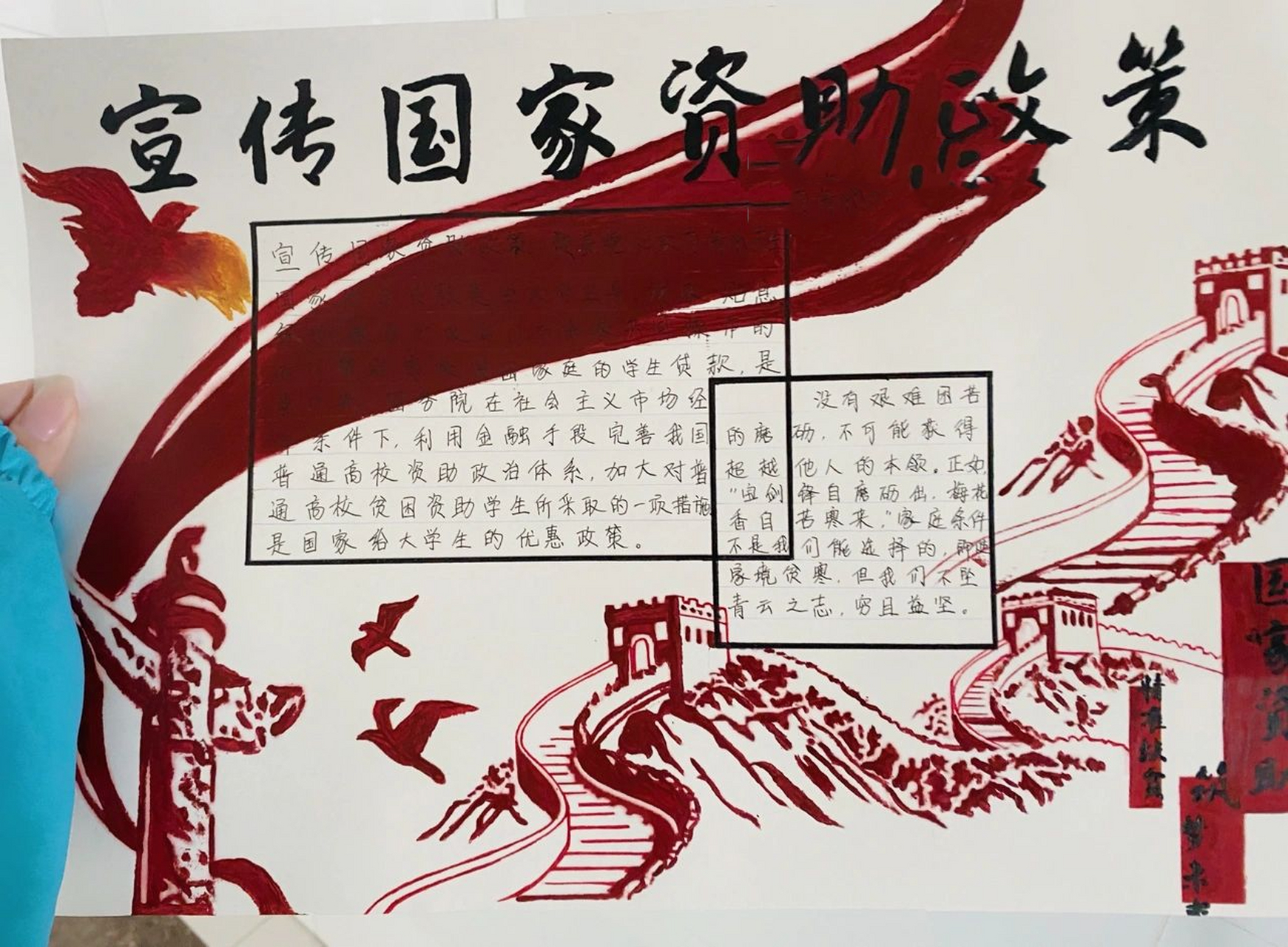 宣传国家资助政策手抄报 谢谢喜欢