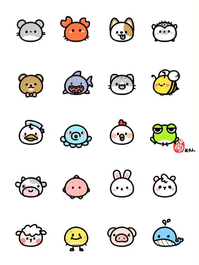 706期q萌系画风,用一个圆画一堆小可爱