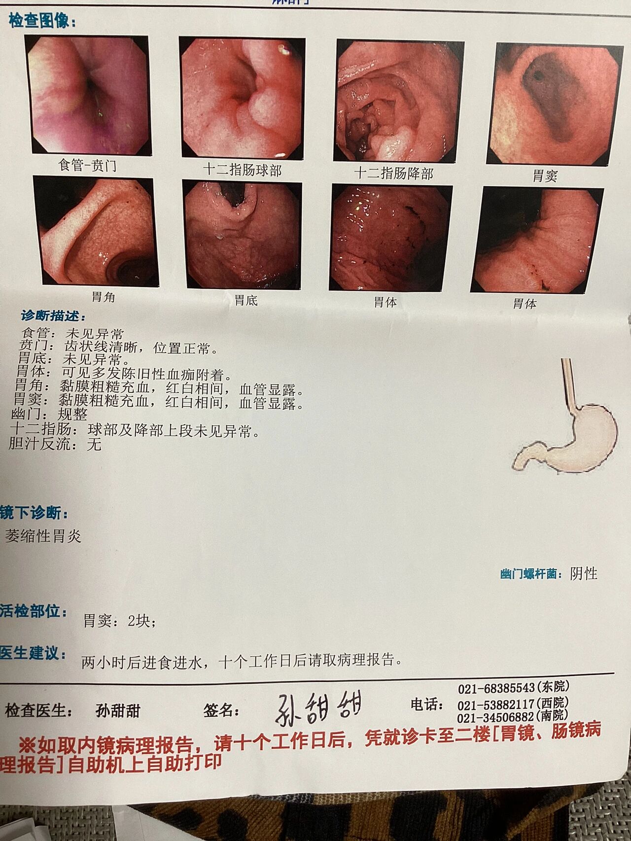 电子肠镜报告6张图图片