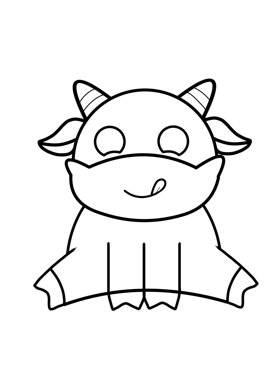 动物小奶牛简笔画