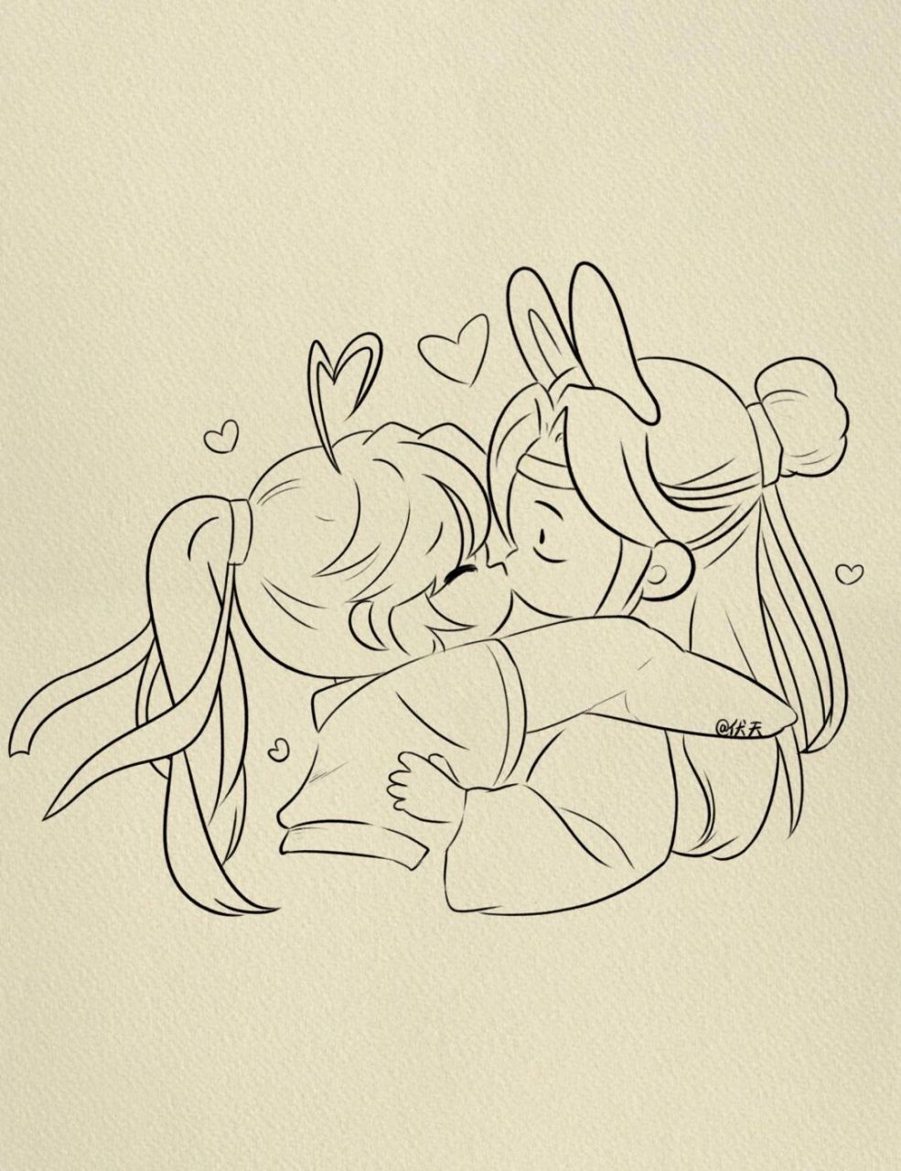 忘羡简笔画 #墨香铜臭# #寻找小红书绘画大神# #画画的日常# #简笔画