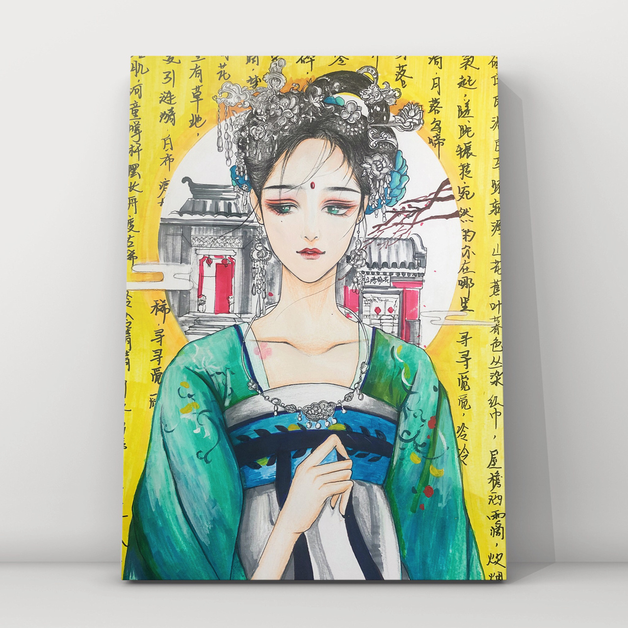 绘画分享|卡通动漫古风人物绘画 98材料:普通水彩纸;32色马克笔