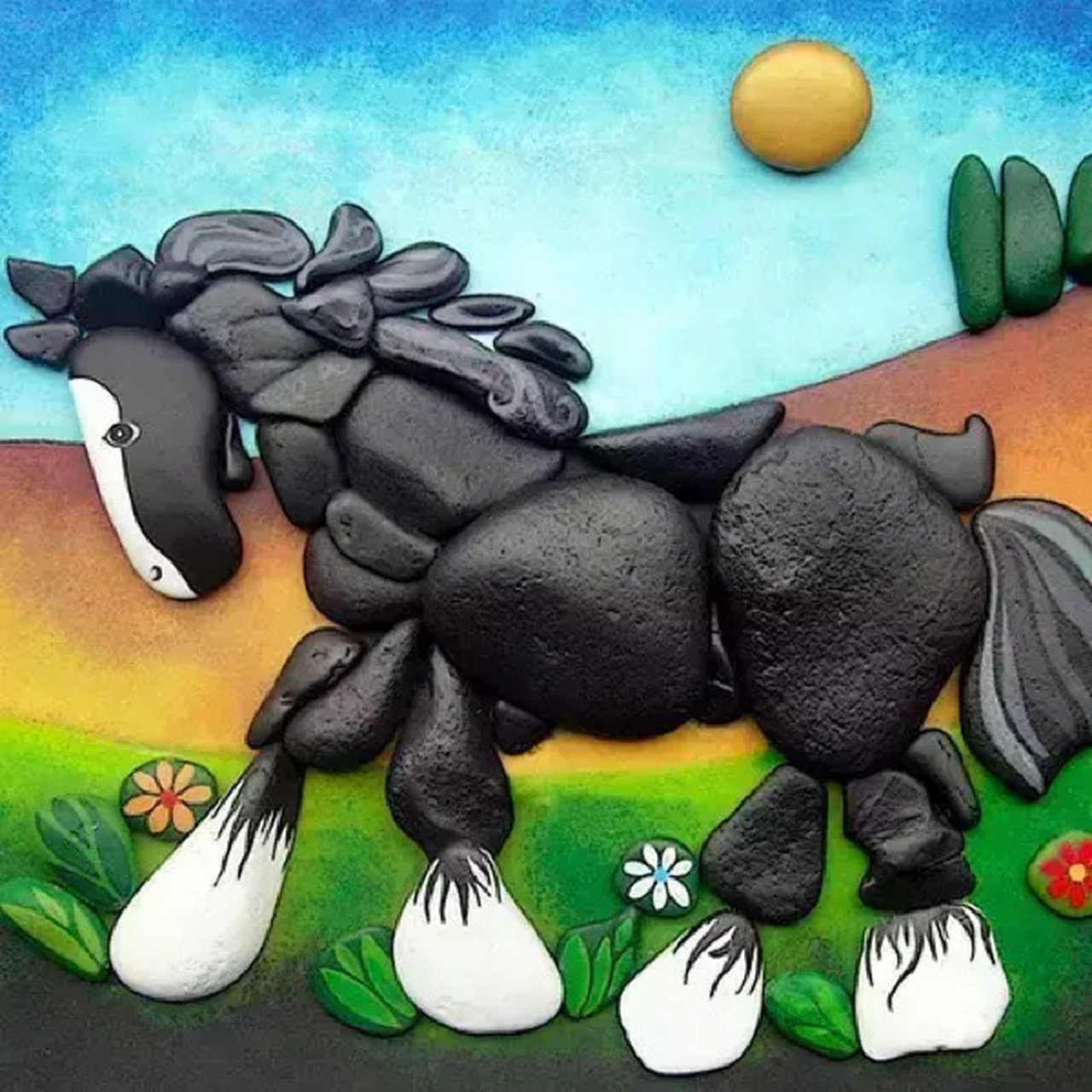 创意石头画|环创作品