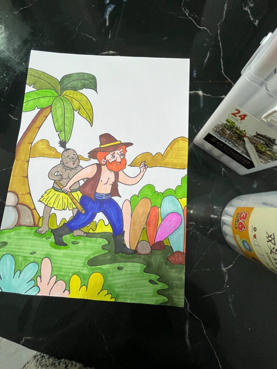 鲁滨逊漂流记人物形象简笔画