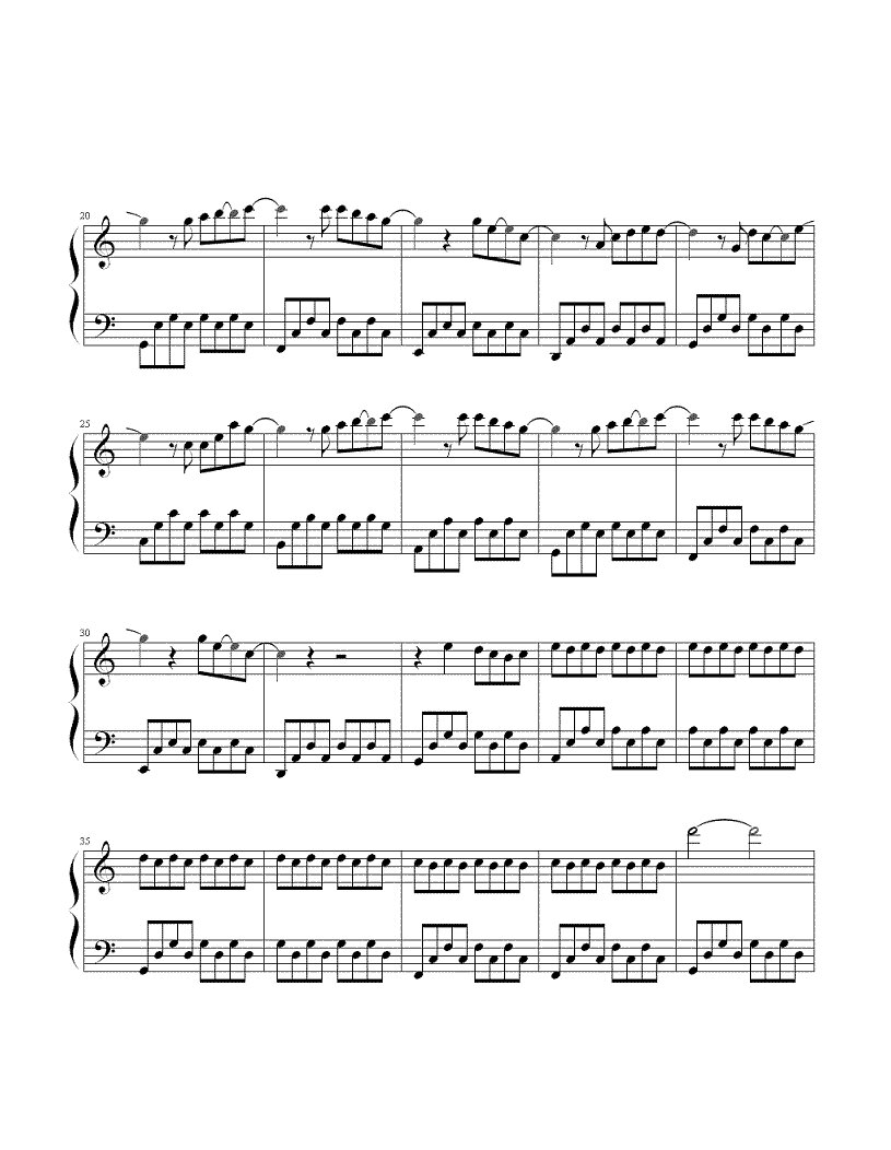 明天你好 9999钢琴谱