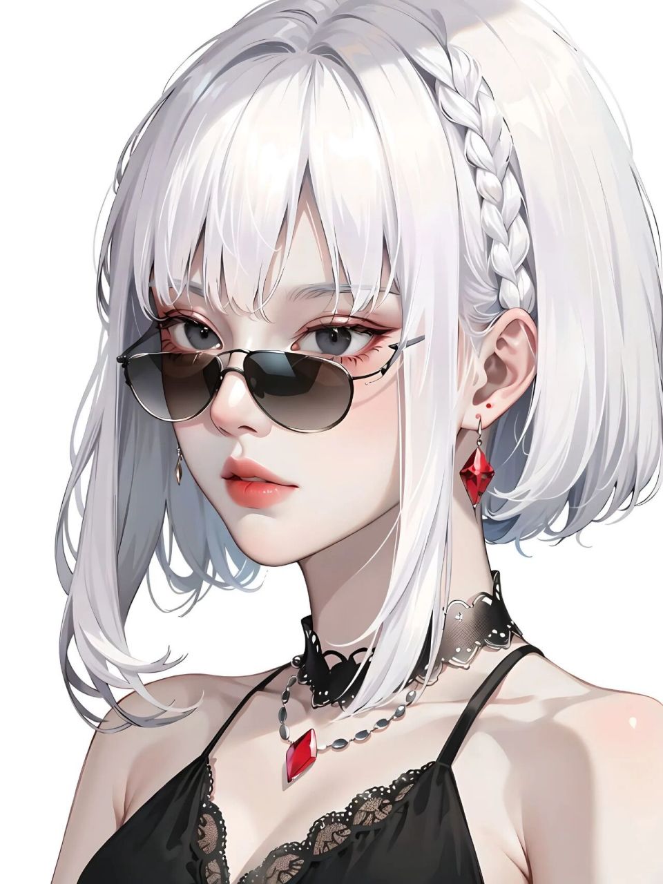 白发女生头像|年下不叫姐,心思有点野.        图片由  生成