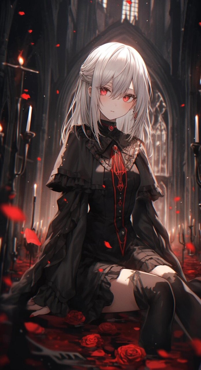 暗黑系 | 哥特风 | 女生头像壁纸插画素材